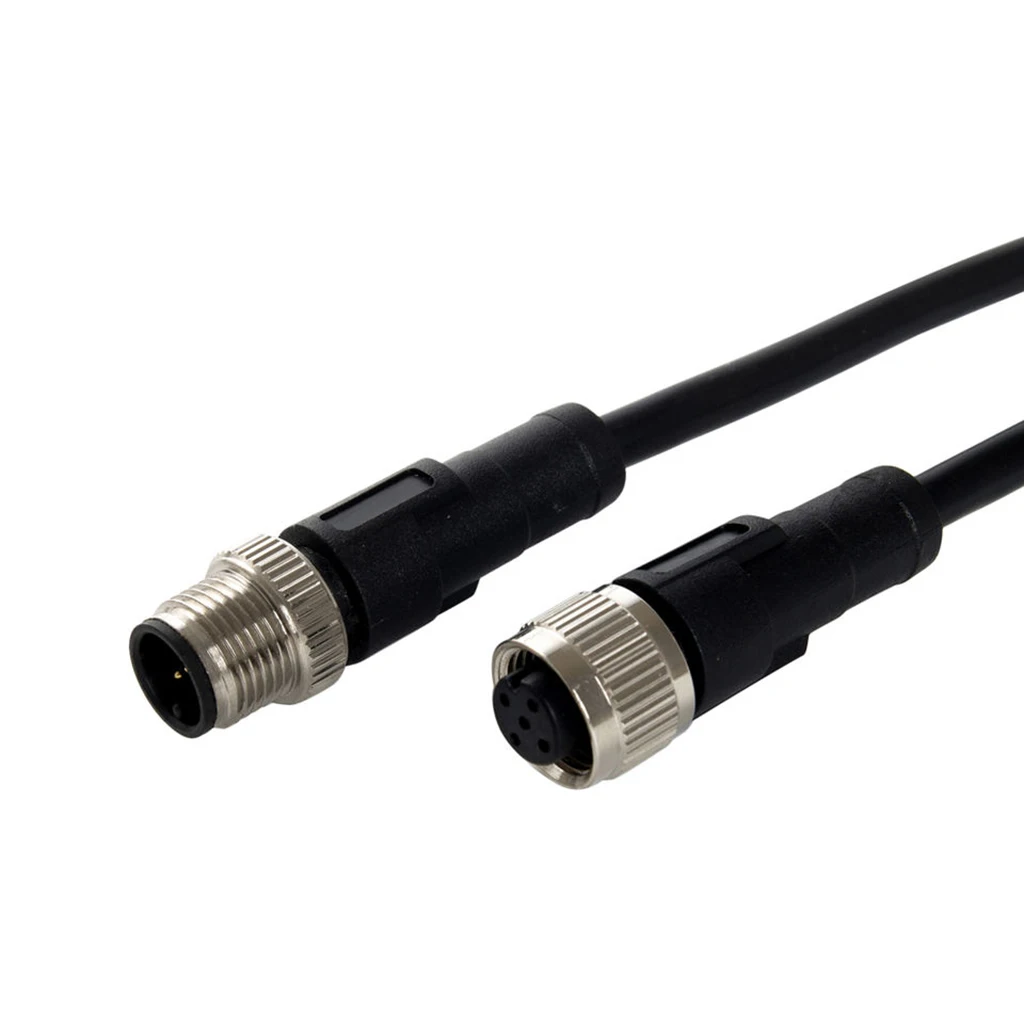 1M Straight Industrial Female to Male Custom M12 Waterproof Cables