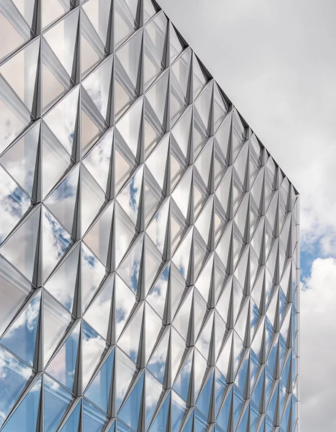 Building Construction Reflective Glass Aluminium Unit Curtain Wall System