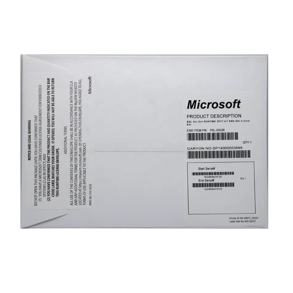 
Embedded SQL Server Standard RUNTIME 2016 IoT ESD OEI 5 Clt Std 