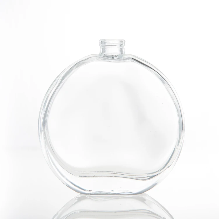 Custom Made Flat Round Attar Perfume Oil Bottles With Caps