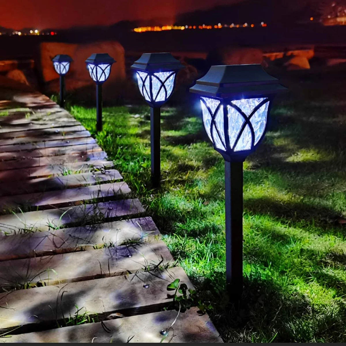6 Pack LED Solar Landscape Lights Waterproof Solar Powered Pathway Lights