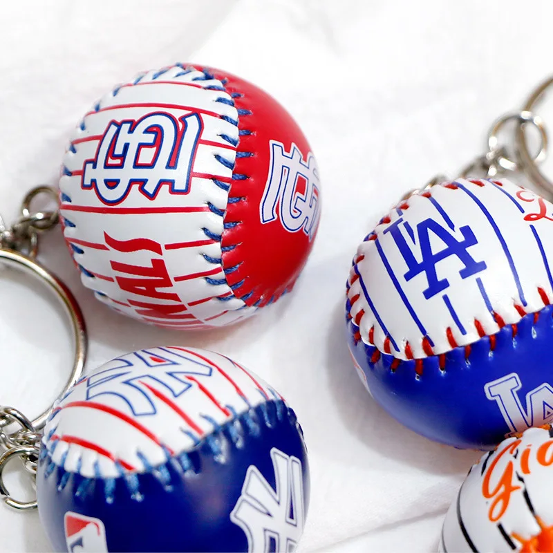 Baseball Keychain Pendant MLB New York Yankees NY Trendy Tag Pendant LA Dodgers Bag Pendant Keychain