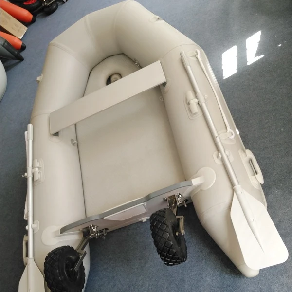 Надувная лодка из ПВХ с воздушным полом и прицепом на колесах