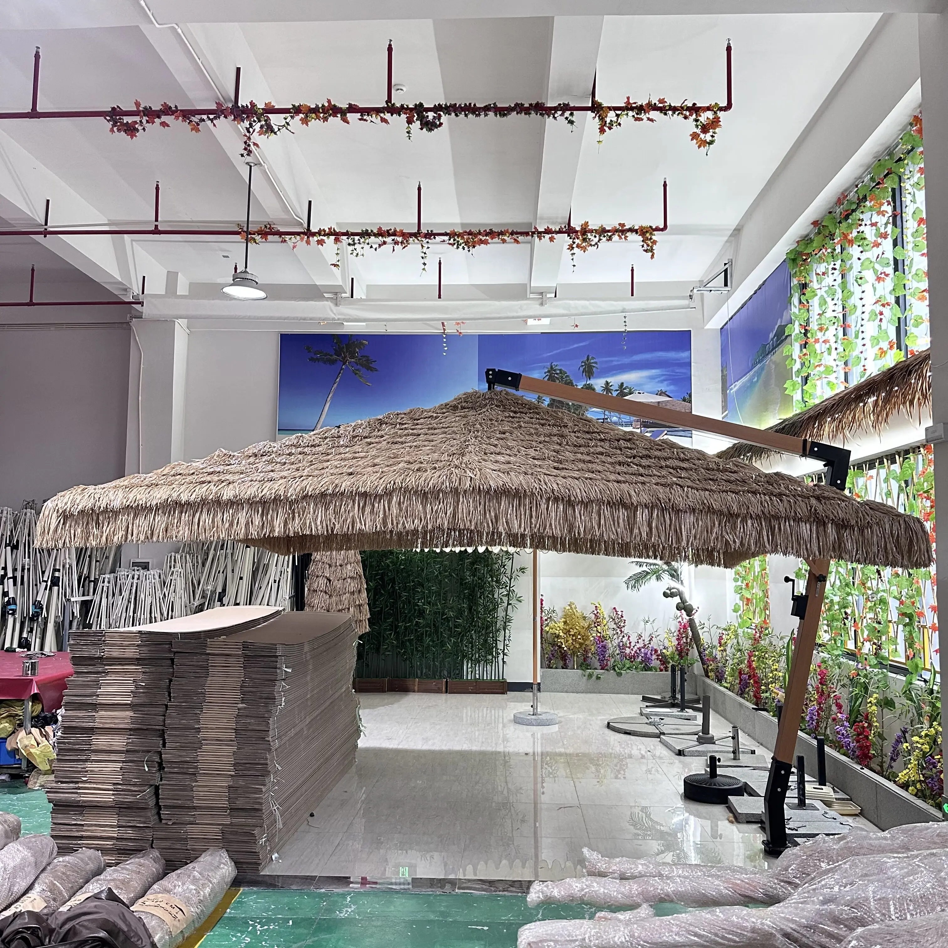 Открытый oem зонтик персонализированный маленький Зонт соломенные пляжные зонтики для дождя