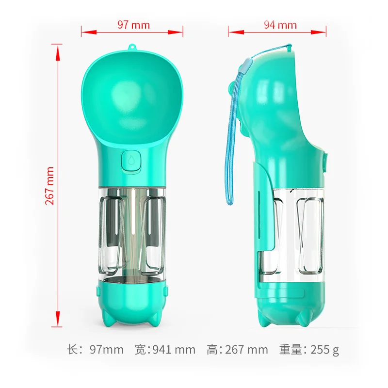 Лидер продаж, переносная бутылка для воды для собак 4 в 1 для путешествий