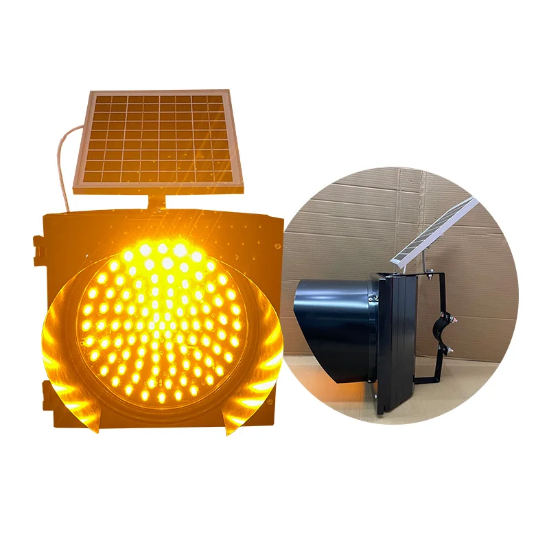 Solar Powered  Yellow LED Flashing Traffic Safety Warning light