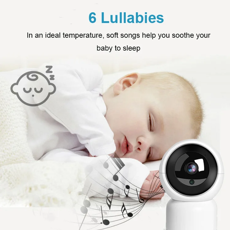 Electronic1080P Babysitter Baby Monitor  Night Vision Wireless Video Camera 5 Inch HD 100pix Music Sound Audio Player Origin PAN
