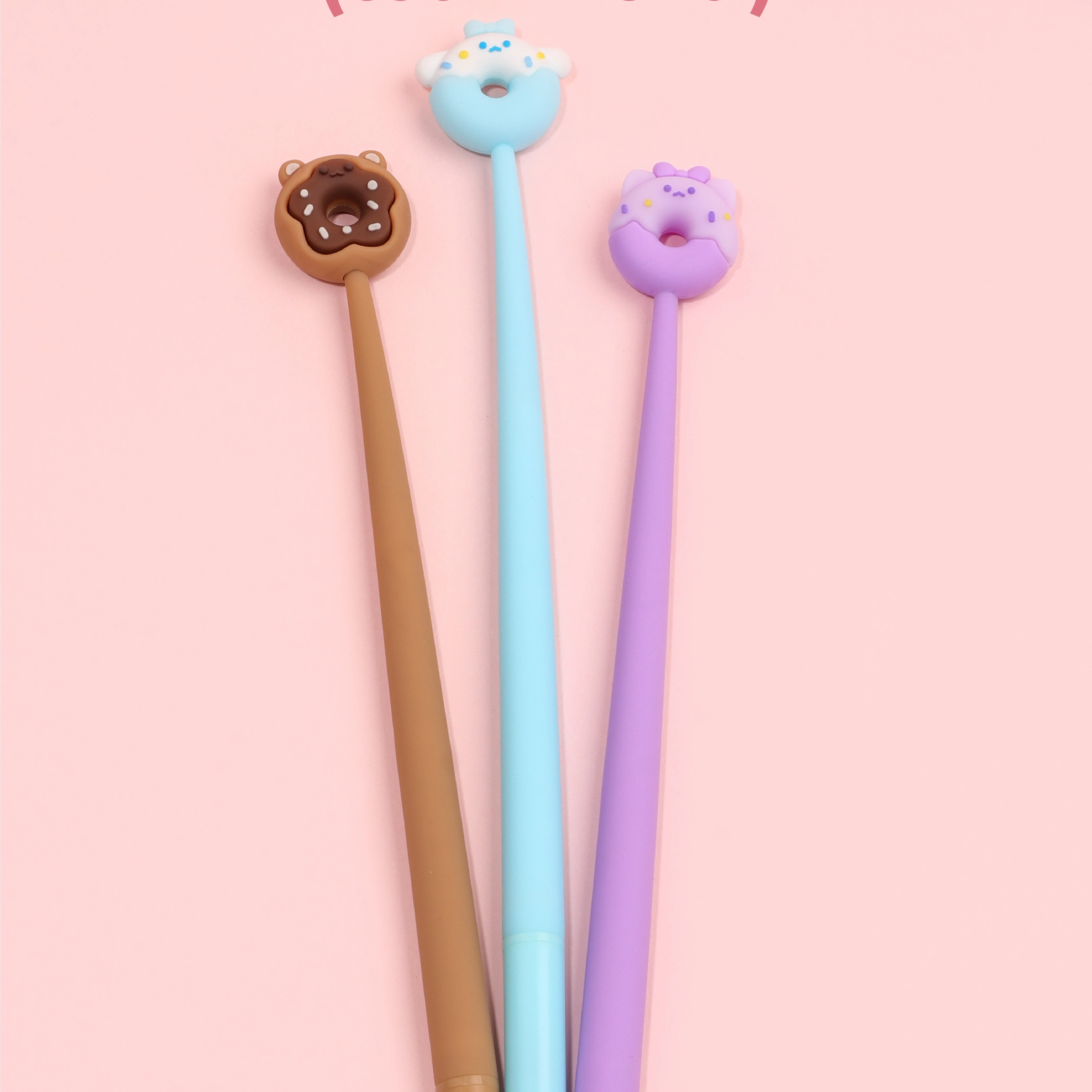 Fashion cute pen soft silicone doughnut design shaking gel pen student writing pen