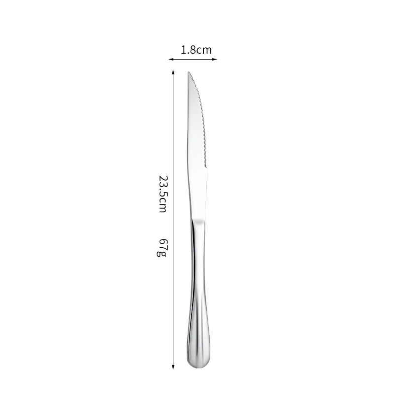 Stainless Steel Manufacture Cutlery Spoon Fork Knife Flatware Set with Wide Thick Handle for Restaurant