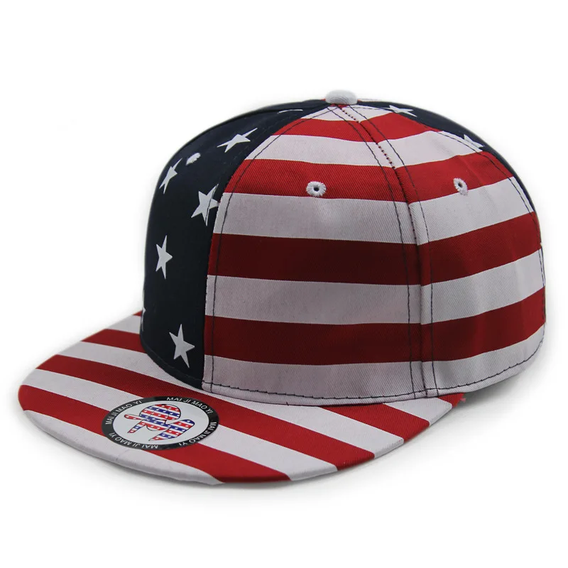 Hot Sale Mens Baseball Hat Flag Design Men Hip Hop Snapback Hat With USA Flag Custom Design Snapback Hats