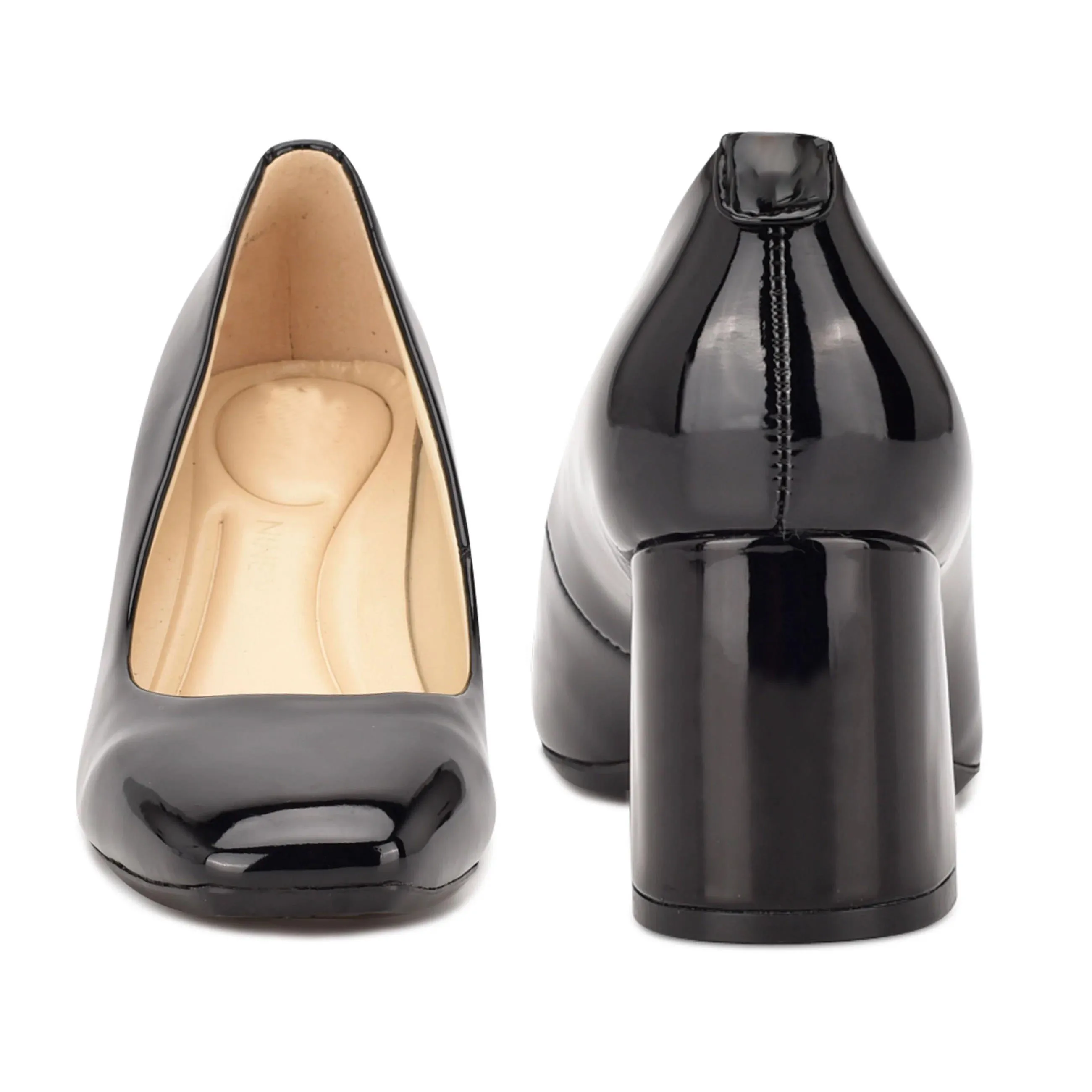 closed toe chunky  block heel black genuine patent  leather dress shoes for  women and laddies  women high heel pumps