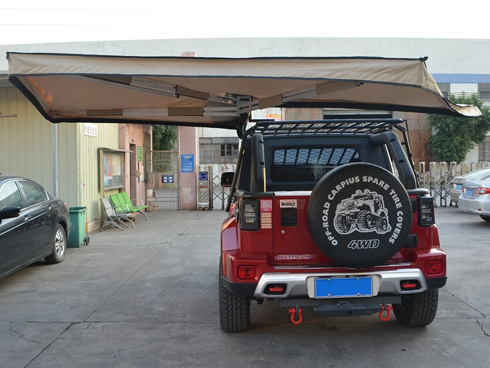 4wd Fan Shape 270 Degree Open Camper Canopy Tent Free Standing Car Rooftop Side Sunshade Fox Wing 2.5M Awning