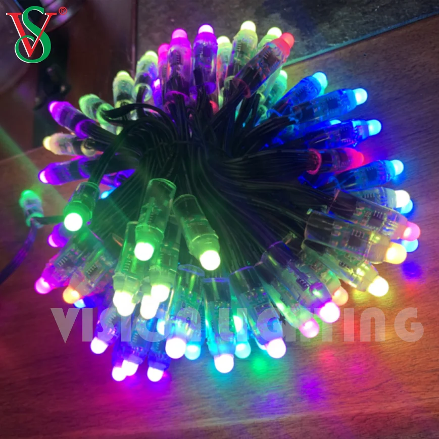 Black & White Wire RGB Programmable Garland Light WS2811 Pixel Led String Lights for Outdoor