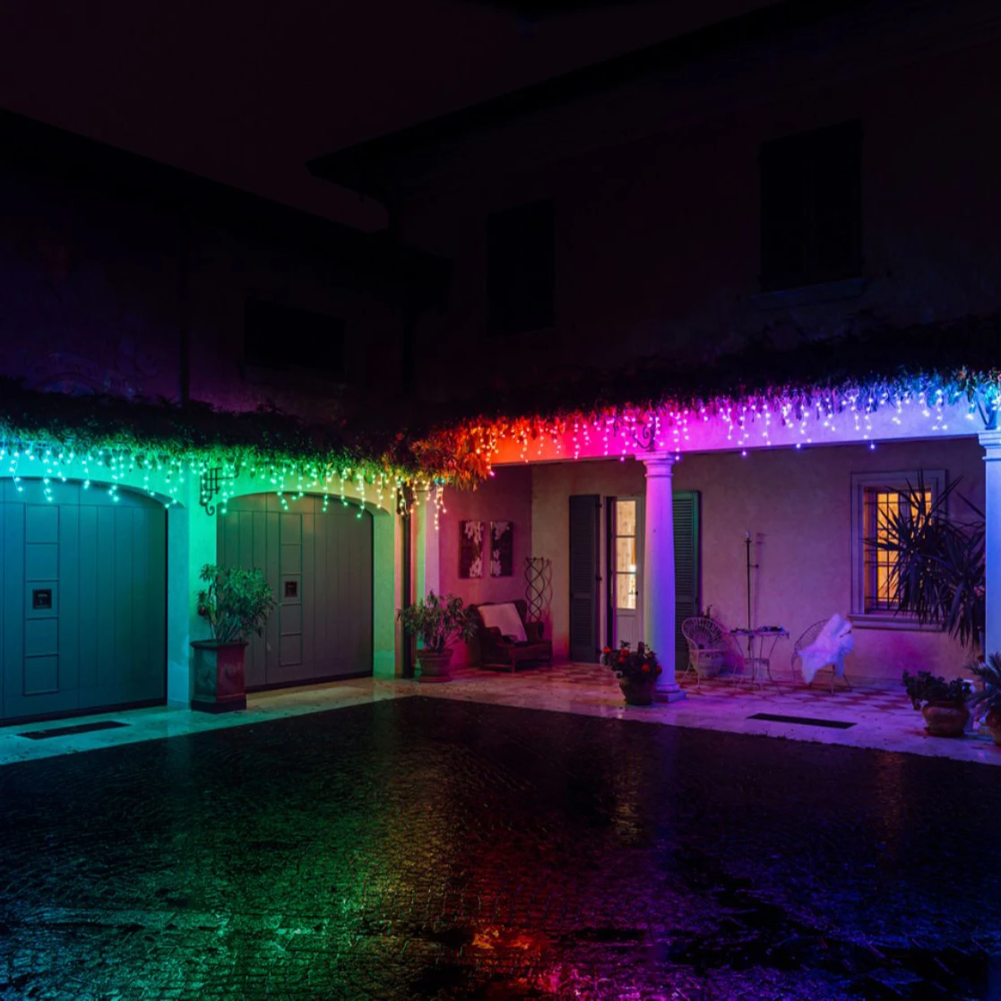 outdoor christmas string rgb color changing led icicle light