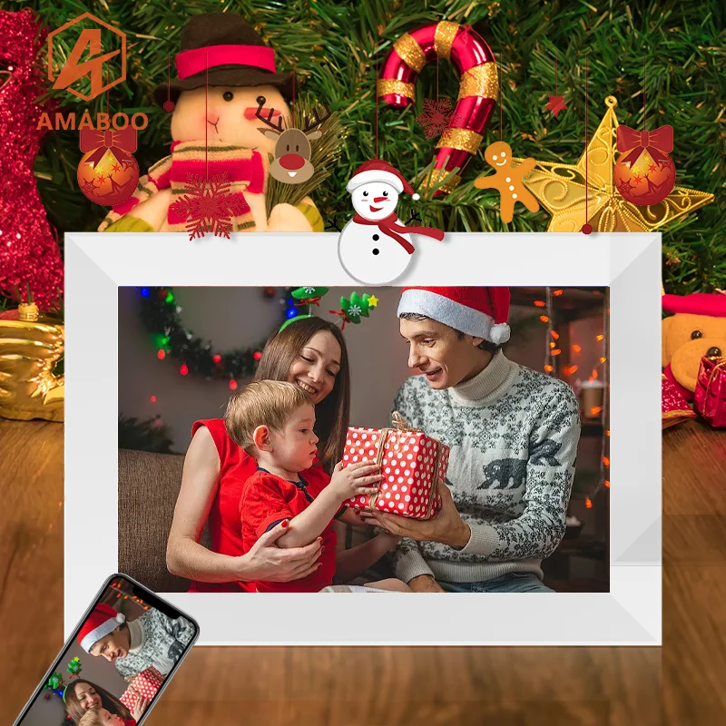 Factory Wholesale 8 inch Wifi High Quality Wooden Cloud Electronic Digital Photo Frame