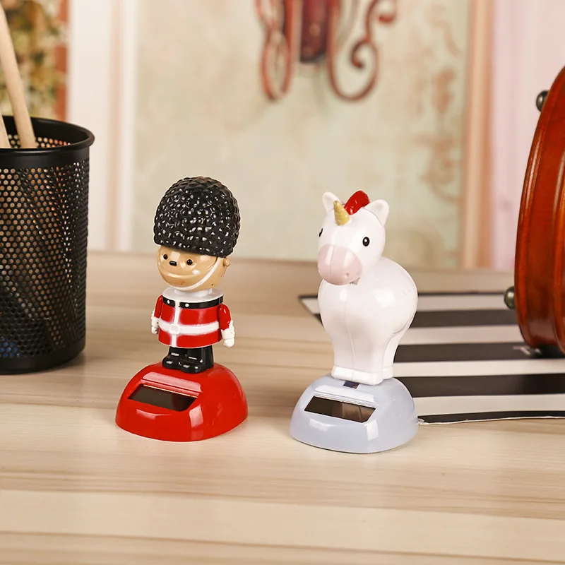 2025 New Year Promotional Gift Solar Powered Dancing Swinging Animated Bobble Dancer Toy Car Decor Ornament Swing Doll for Kids