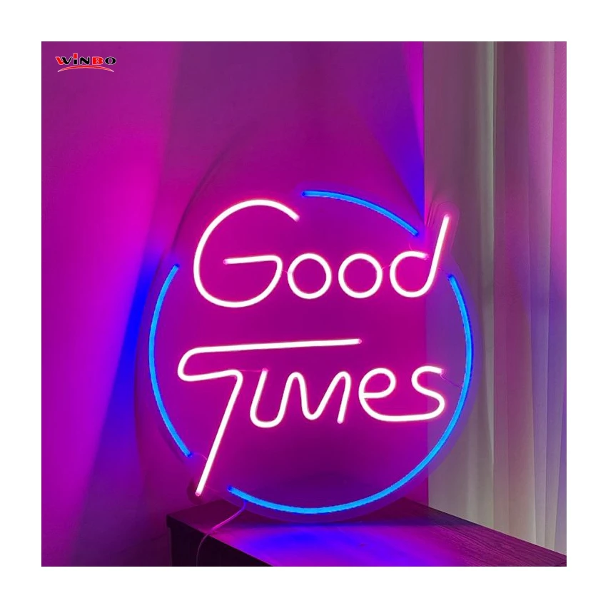 Winbo Dropshipping Custom led light neon sign Room Home Decoration Free design good times neon sign