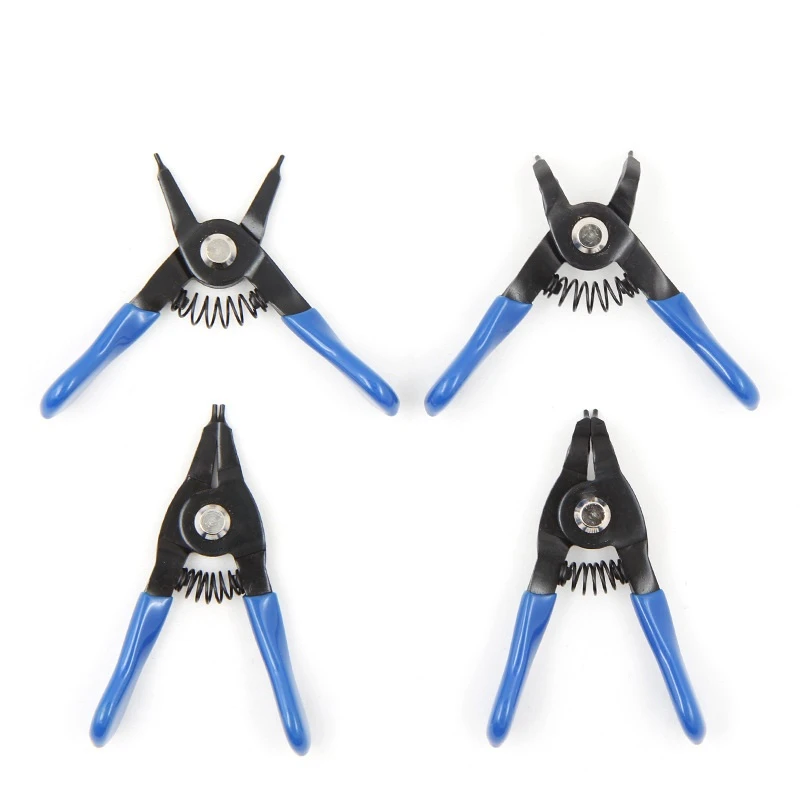 4 PCS Factory Price Mini Snap Ring Pliers Straight Tips Bent Nose External Split Hog Circlip Plier