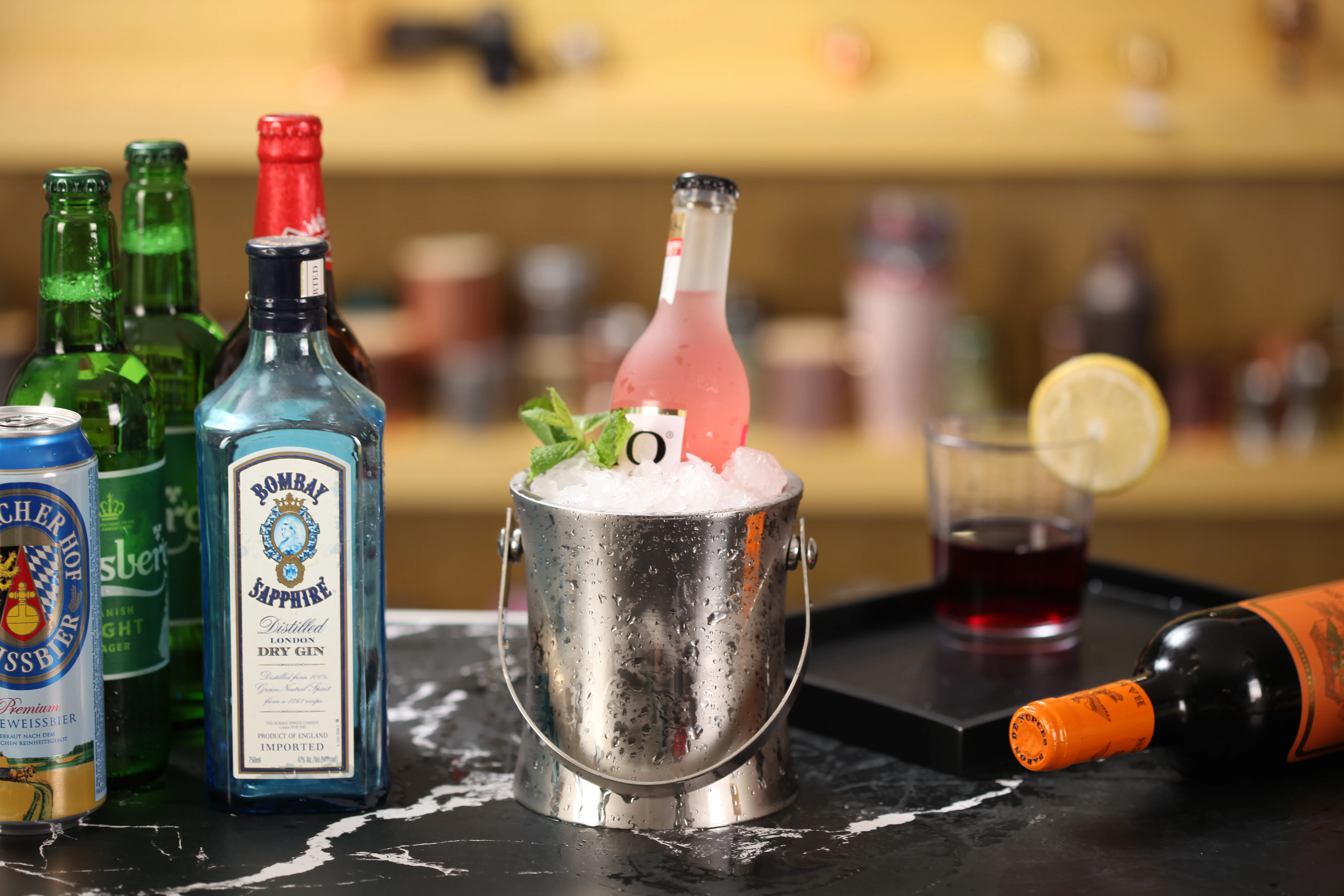 Customizable 980ml stainless steel  ice bucket  beer corona insulated ice bucket