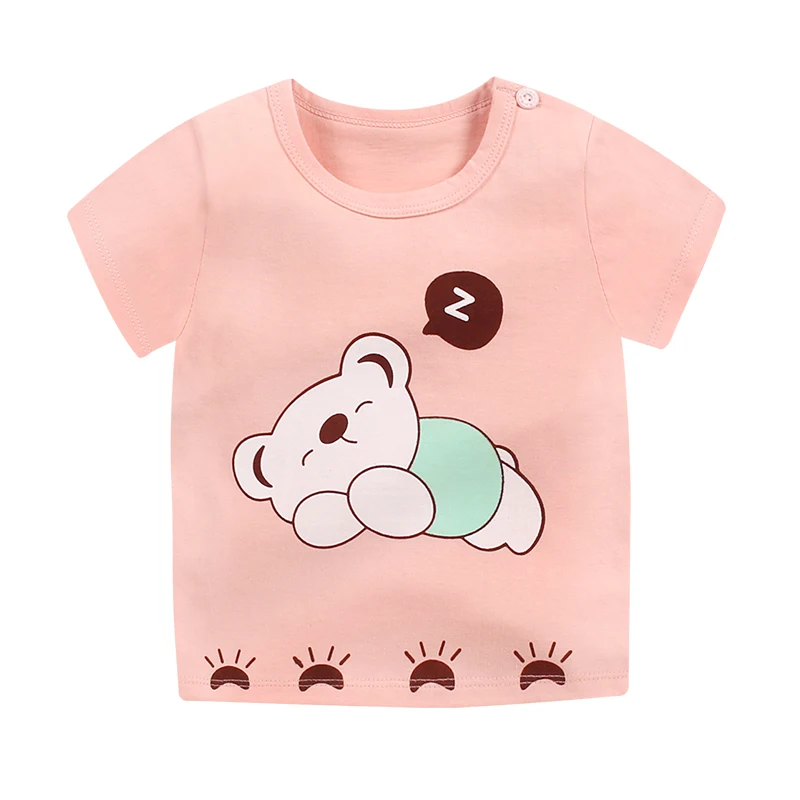Children T Shirts Cartoon Print Kids Baby Boy Tops Short Sleeve T-Shirt Summer Tee Toddler Girl Shirts Girls Top