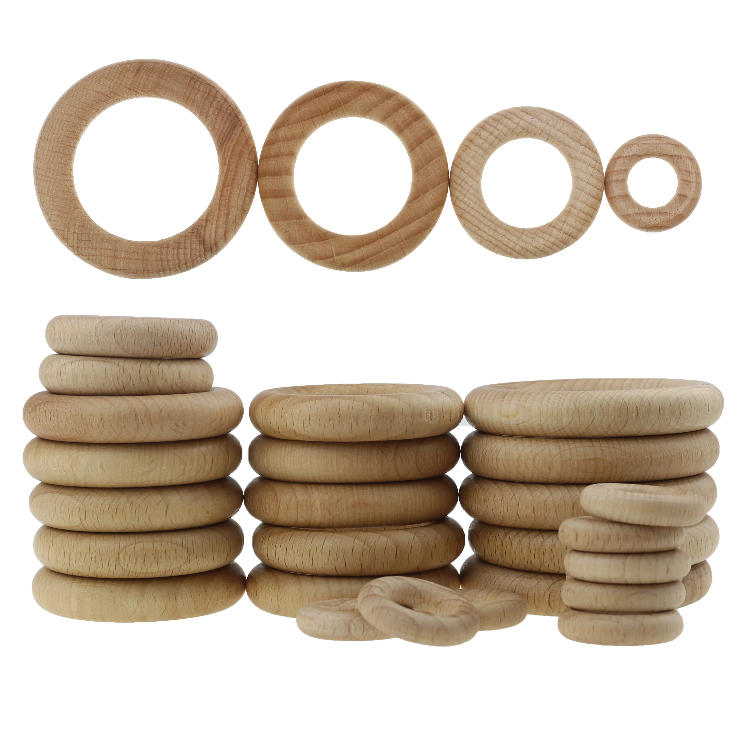 Натуральное дерево Детское Зубное кольцо детские игрушки Прорезыватель для зубов Уход за зубами нетоксичный здоровым 100% бук деревянный Прорезыватель для зубов в форме кольца