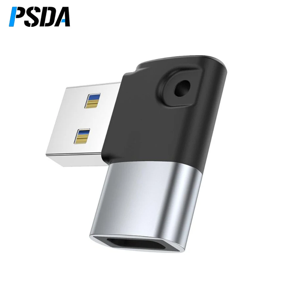 PSDA Type C Adapter Elbow USB3.0 To Type C OTG Adapter For Macbookpro For Xiaomi USB Adapter Type-C OTG Cable Converter