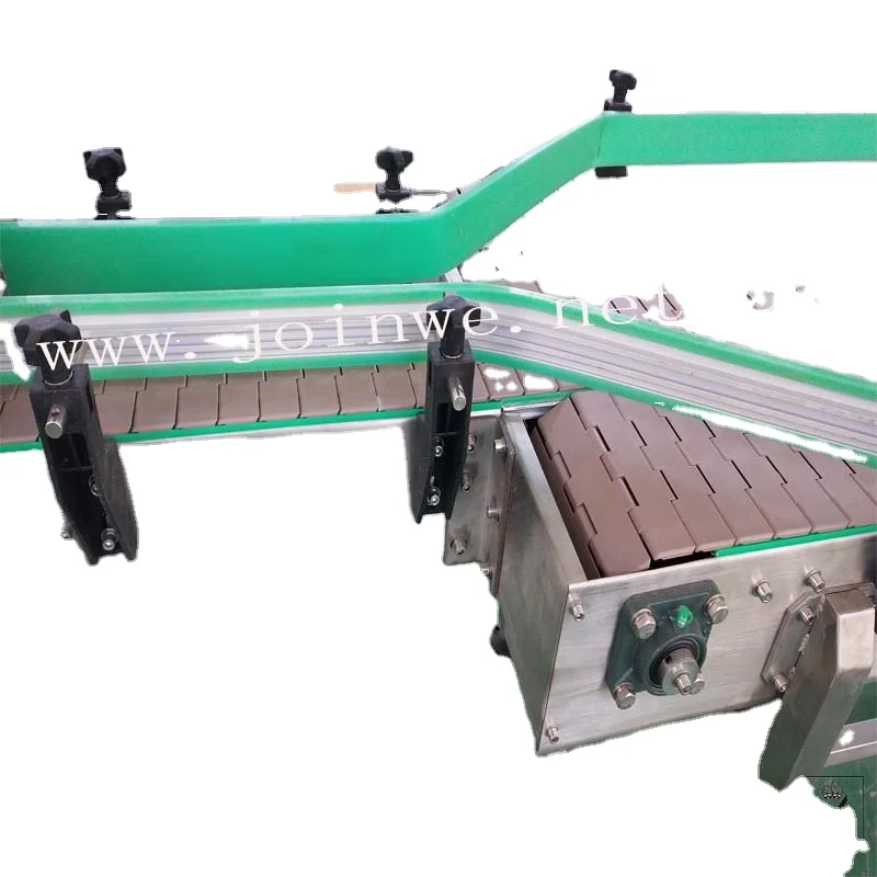 slat top chain conveyor used in plastic bottles