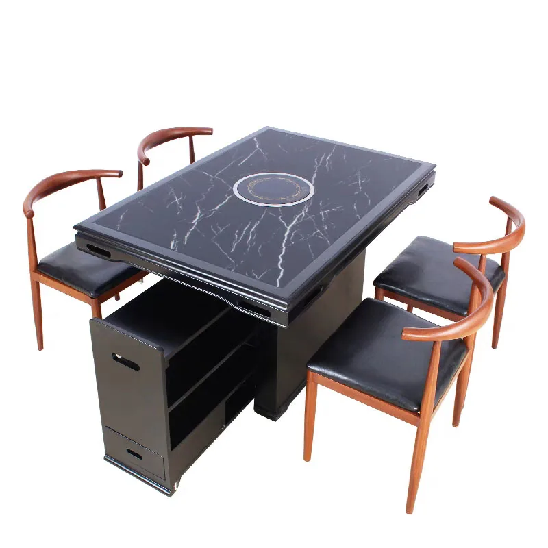 UL Factory Custom Electric Hotpot Dining Table Commercial Marble Table Top Restaurant Hot Pot Table