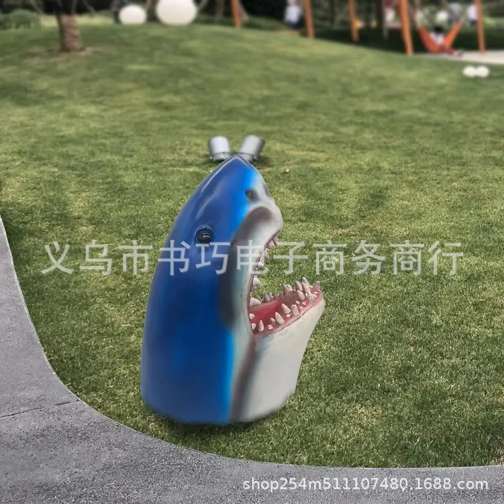 Новая большая белая акула сад мультяшная статуя из смолы 3D Скульптура головы акулы домашнее украшение динозавр