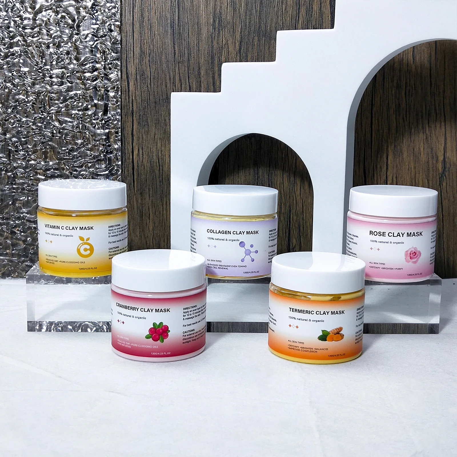 Clay Face Mask With Hyaluronic Acid Clarifying Skin Improve Skin Elasticity Moisturizing 120g Clay Facial Mask