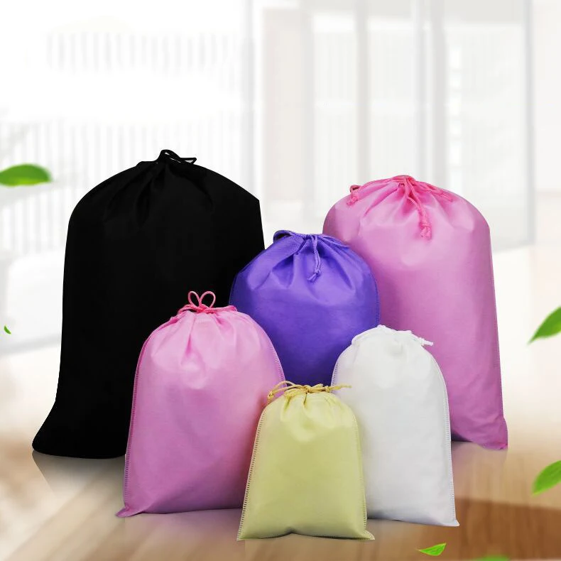 Stock non-woven fabric drawstring dust-proof bag shoe bag toy storage bag can print LOGO