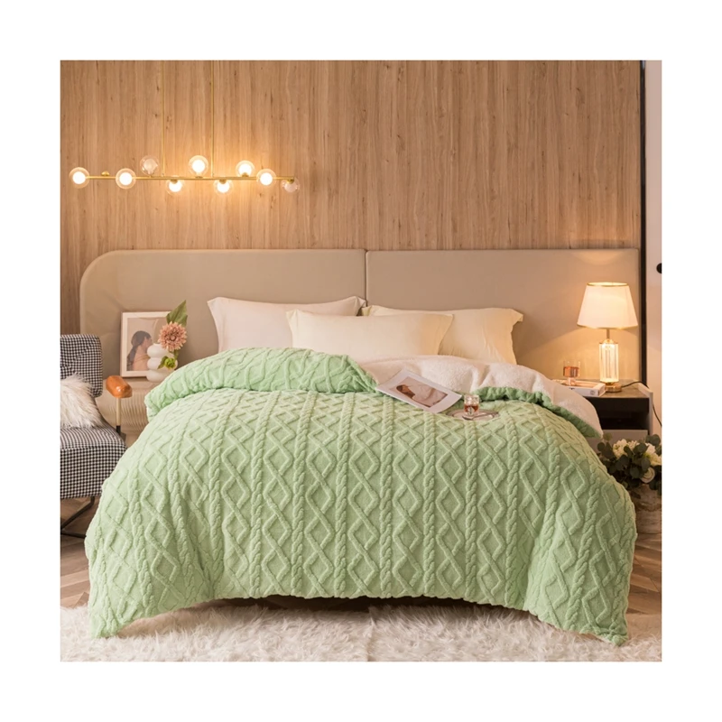 Winter Thick Blankets Warm Cashmere Blanket Soft Throw On Sofa Cover Bed Cover Double Sided Solid Color Wool Blanket Bedspread