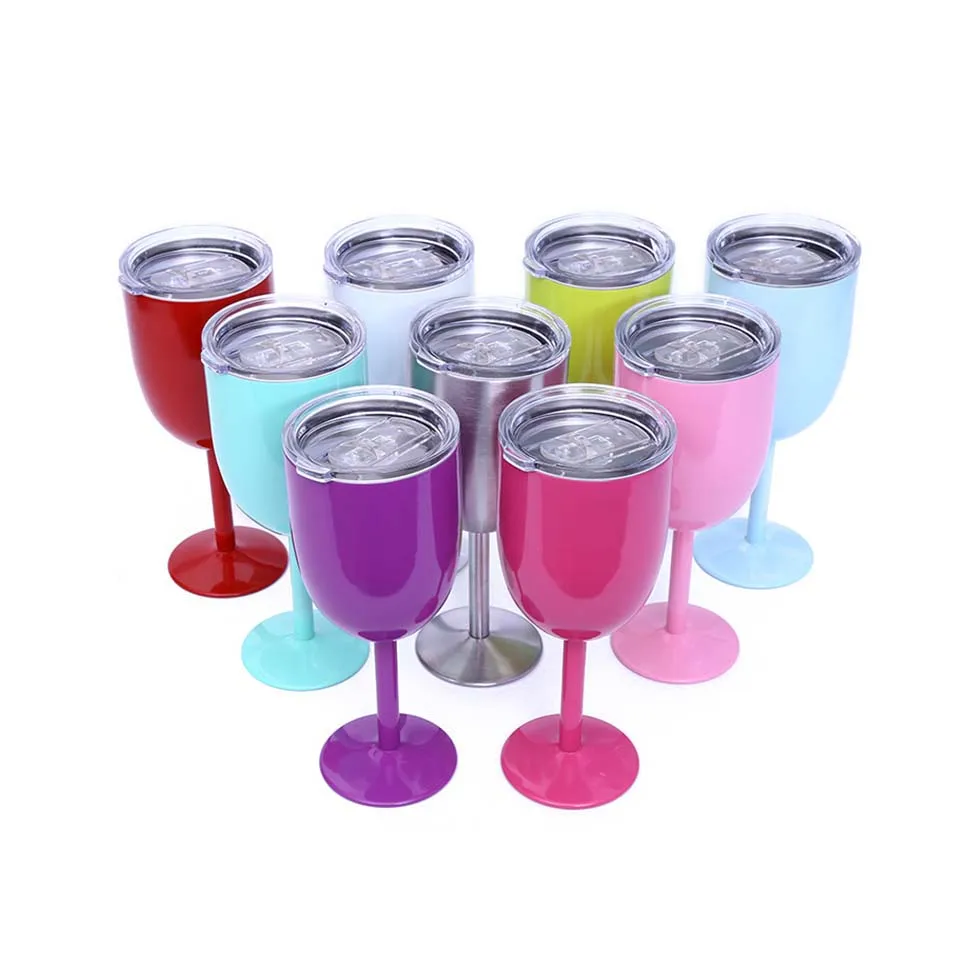 YIDING wine glass logo stainless steel wine goblet acero inoxidable copas de vino copas de acero con tapa inoxidable wholesale