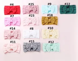 Baby Braid Nylon Bow Headband Cable Knitted Hair Band Solid Wide Headbands Turban Elastic Head Wraps Hair Accessories For Kids