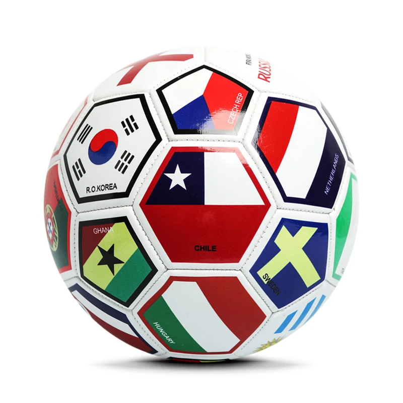 Wholesale Cheap Machine Stitched Country Flag Football, Custom PVC Promotional Soccer Ball in Bulk