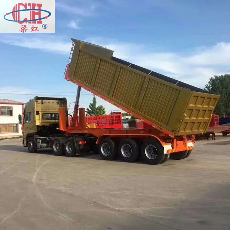 High Quality Hydraulic Self Discharge Sand 3 Axles 100ton Side Dump Truck Semi Trailer/rear Tipper Trailer/side Tipper trailer