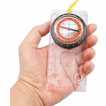 Outdoor Camping Orienteering Scout Baseplate Circle Drawing Map Compass for Promotion