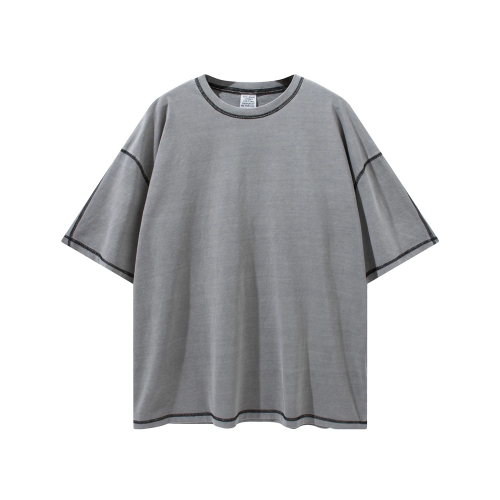 Wash T-shirt Hip Hop Relaxed Fit Raglan tshirt Streetwear 100% cotton men tshirt plus size vintage washed oversized t-shirts