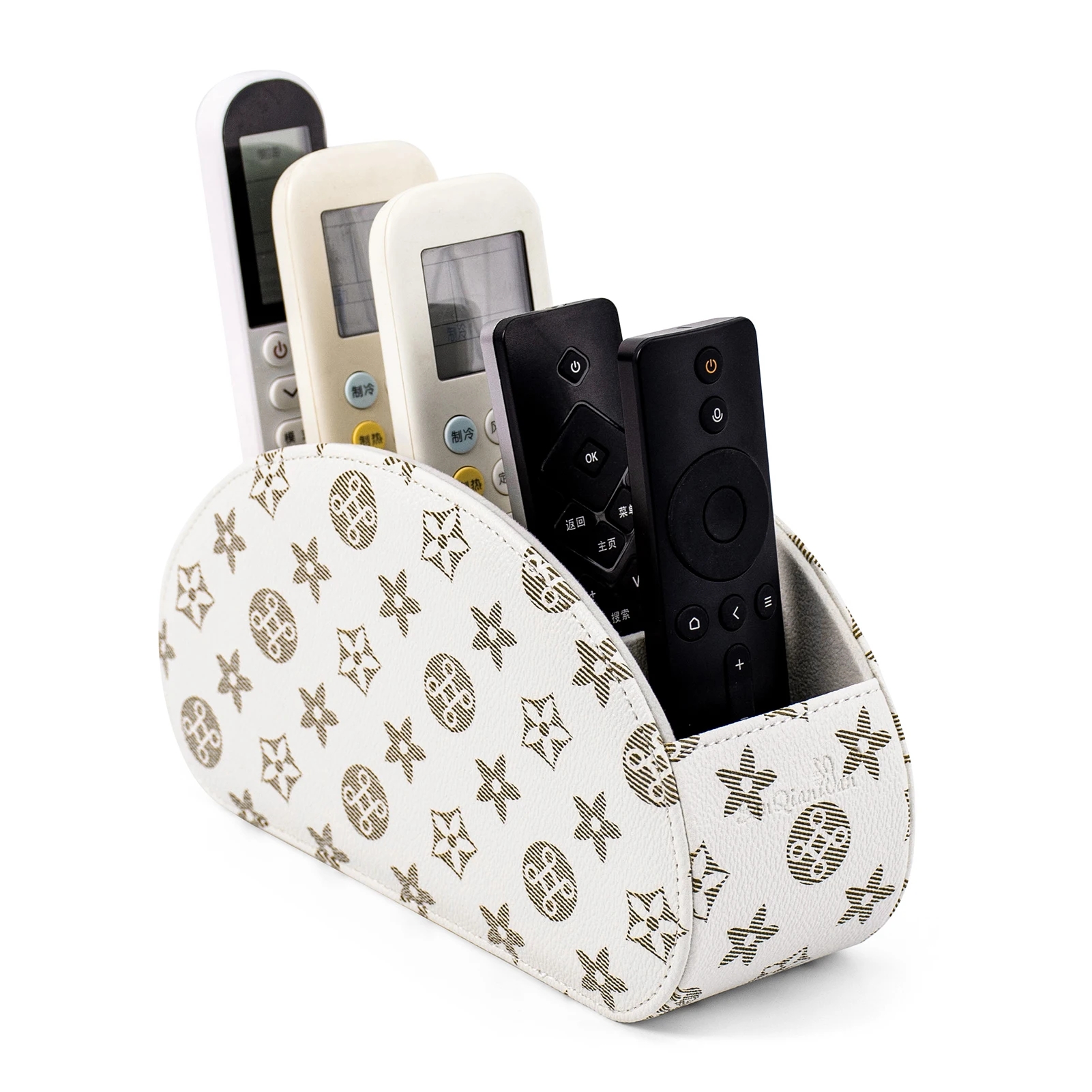 SANQIANWAN Multifunctional PU leather TV Remote Control Holder Office Table Use Desktop Remote Control Boxes