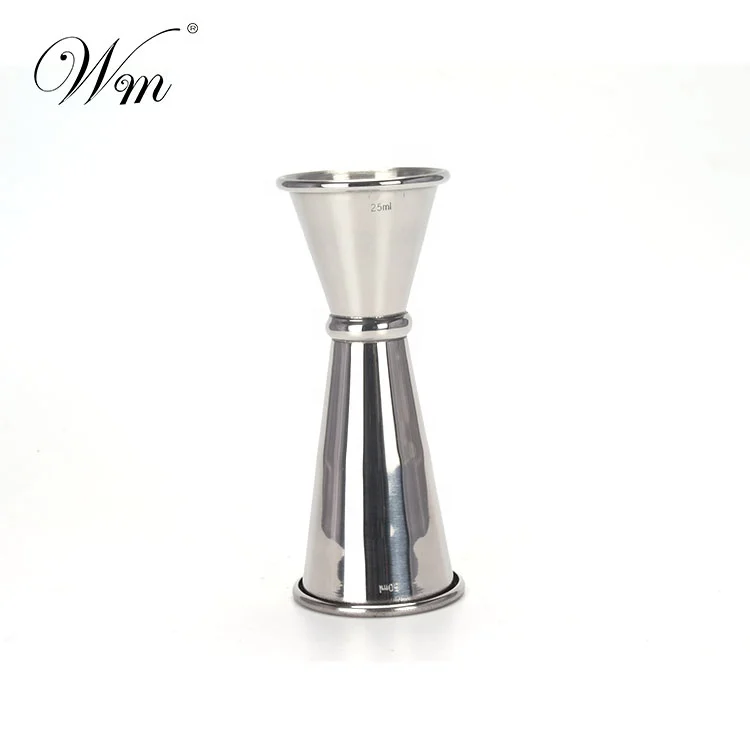 25ml/50ml 30ml/60ml 15ml/30ml Stainless steel Bartender Roll top Double head Cocktail Jigger Vodka Roll pour Jigger