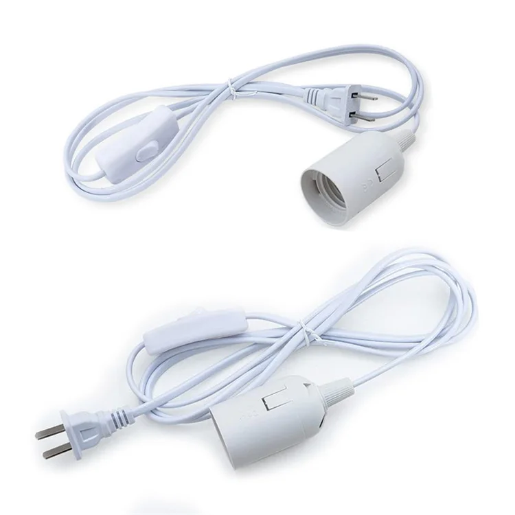 Anti-Slip Metal Desktop Lamp Base 180cm Cord E27 E26 Base Holder with on/off Switch, EU AU BS US Plug Screw Base Table Lamp