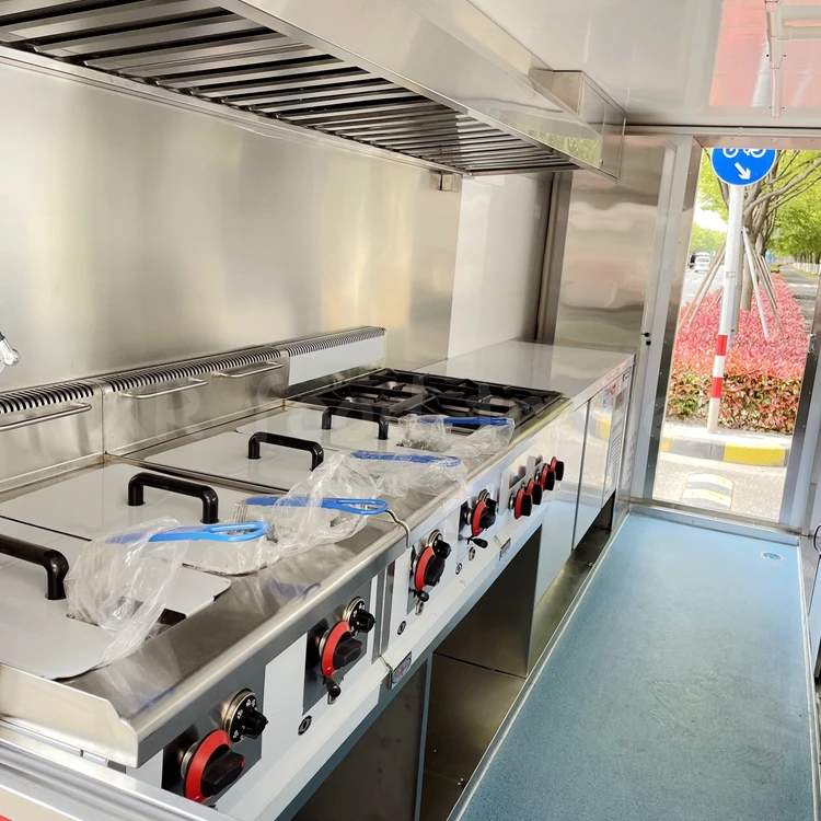 Restaurant Equipment Wheat Mill Food Truck Pizza Trailer Fully Loaded Wheat Flour Mobile Restaurant Cheapest 8.5 by 22