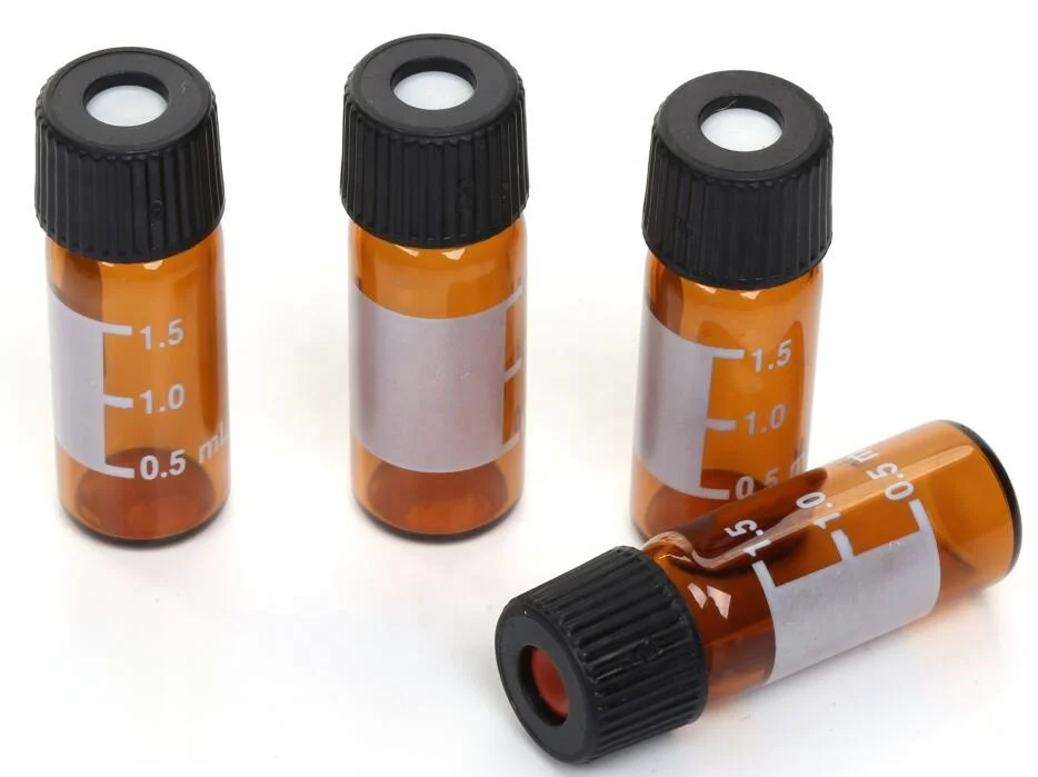 1.5 or 2ml Screw-thread neck clear or Amber with silica PTFE septa 9-425 glass sample storage HPLC vial