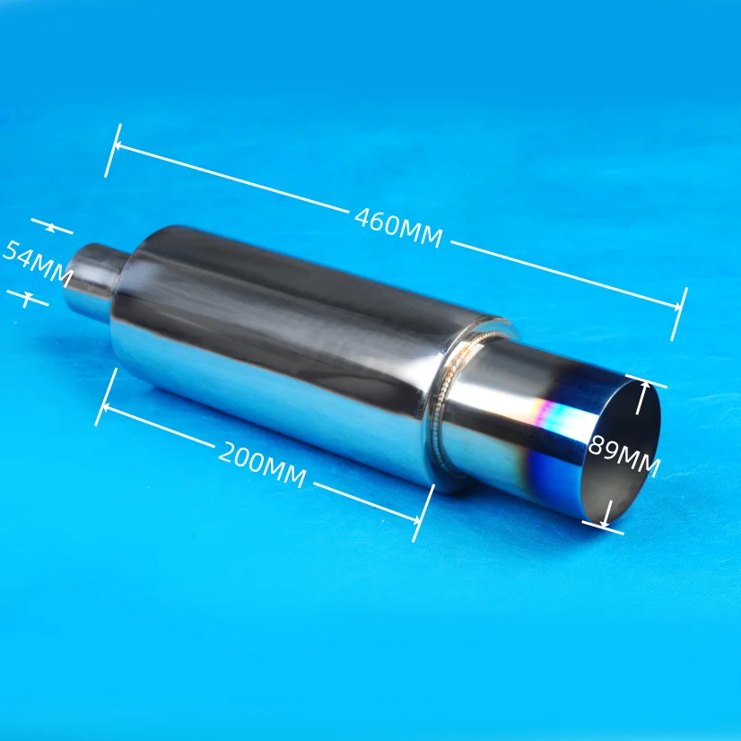 114mm Car stainless steel modified blue plated scroll hilux exhaust pipe ford ranger exhaust pipes muffler car