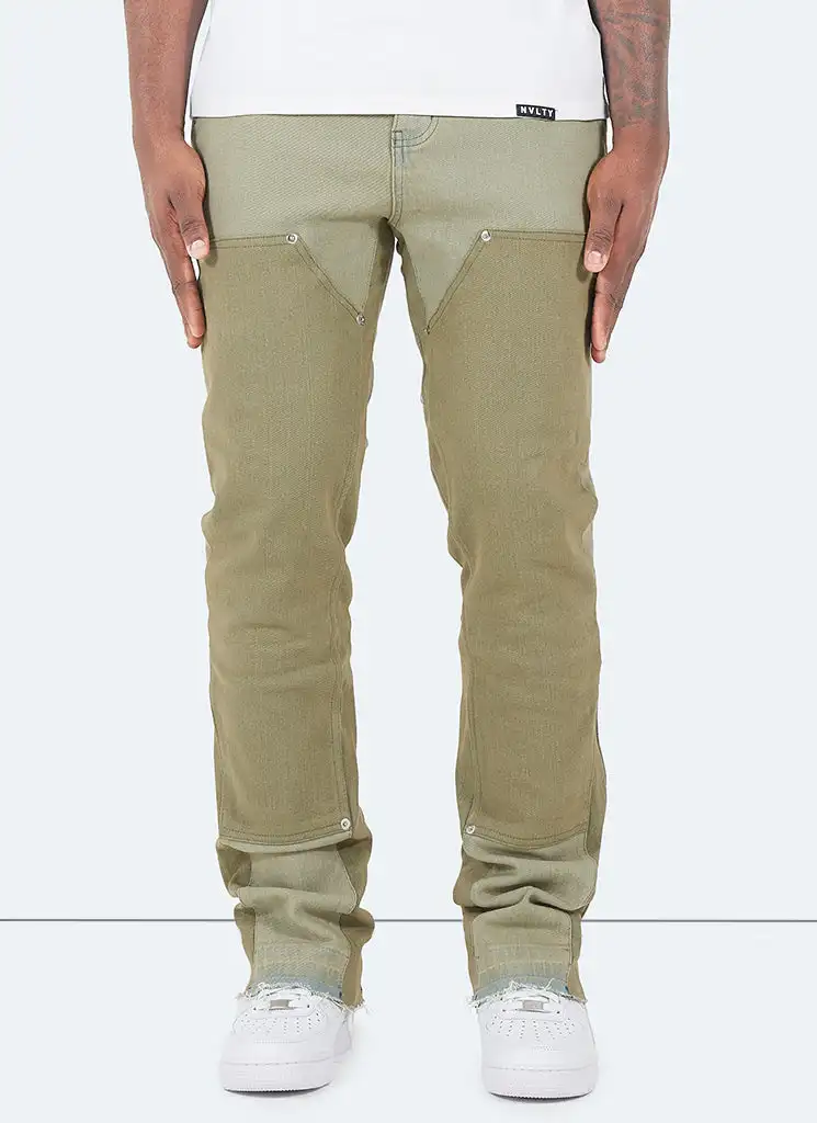 Flared Denim Loose Patchwork Jean Pant Man Vintage Flare Carpenter Jeans