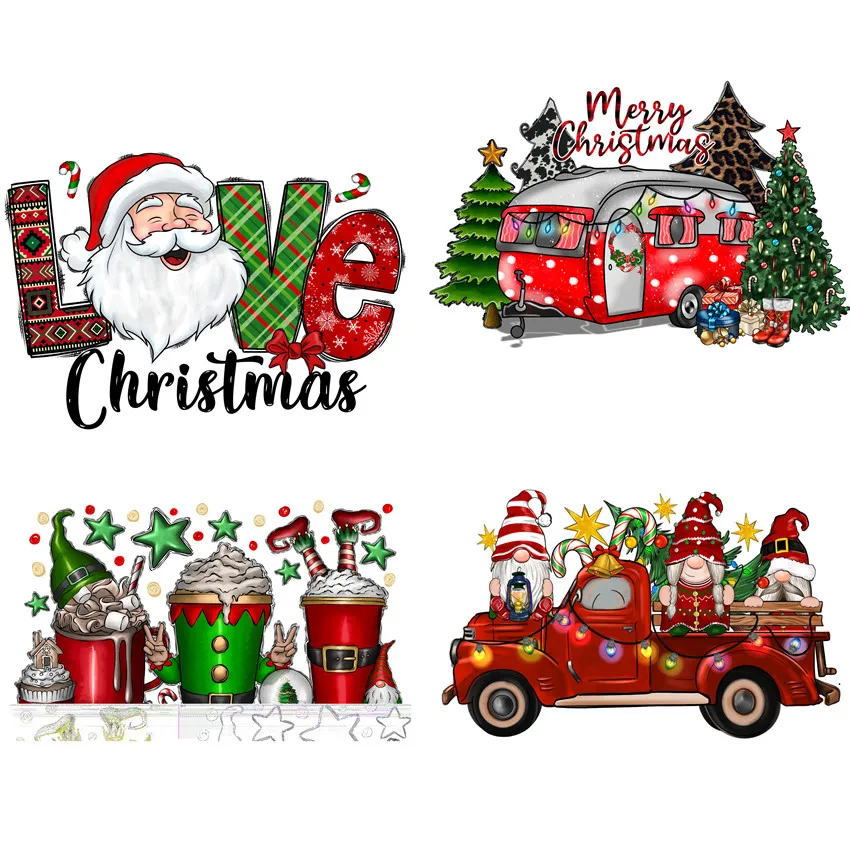 Рождественская печать экрана переводит Dtf пластизол теплопередача Винил Рождество дизайна для