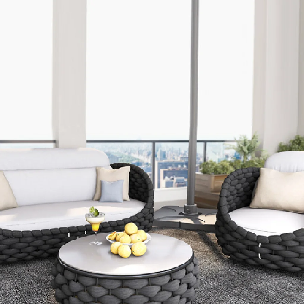 Minimalist Modern Outdoor Courtyard Terrace Furniture Set Hand Weaving Wear-resistant Waterproof Living Room Sofa