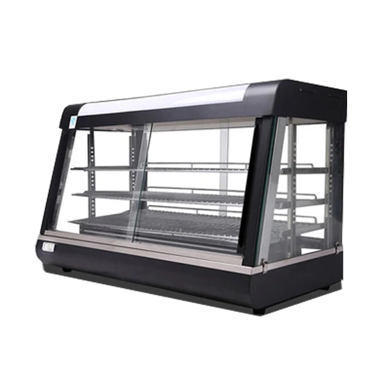 Commercial Food Warmer Display 3-Tier Electric Pizza Warmer Display Pastry Display Case Restaurant Heated Cabinet