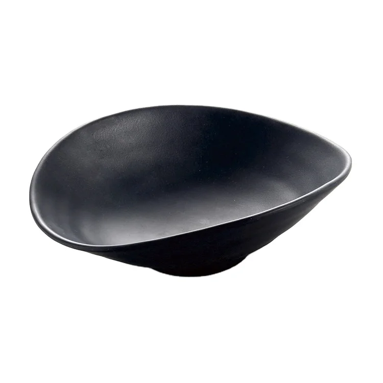 100% Matt Black Melamine Dinnerware Dishes Luxury Dinnerware Set  Kitchen Ware Restaurant Oval Dish