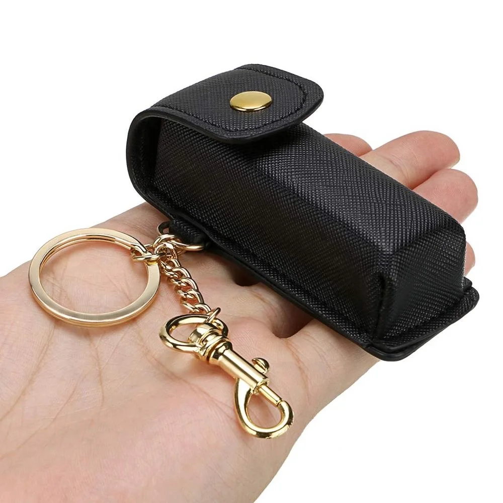 leather lipstick keychain pouch keyring lipstick holder